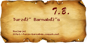 Turzó Barnabás névjegykártya
